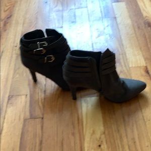 Gray ankle boot heels